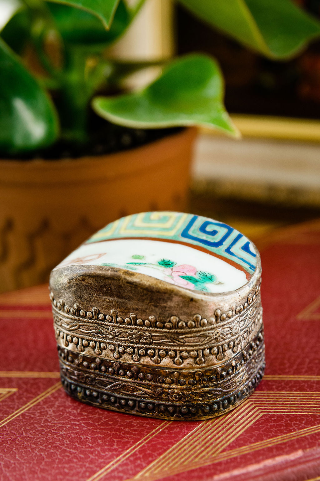 unique vessel antique relic shard box Chinese pottery art porcelain cloisonne vintage rare match holder special gift ethical home decor recycled reuse repurpose eco friendly heirloom
